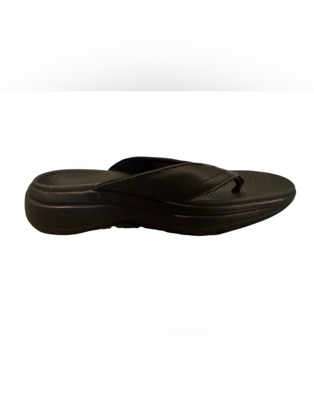 Skechers Men's Black Cushioned ArchFit Flip-Flop Sandals Size 8